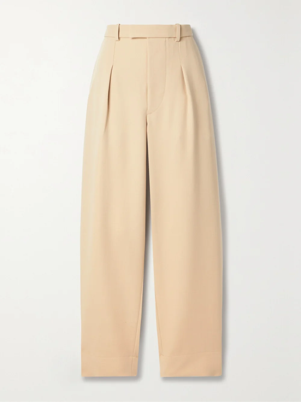 WARDROBE.NYC + Hailey Bieber Pleated Wool Wide-leg Pants in camel