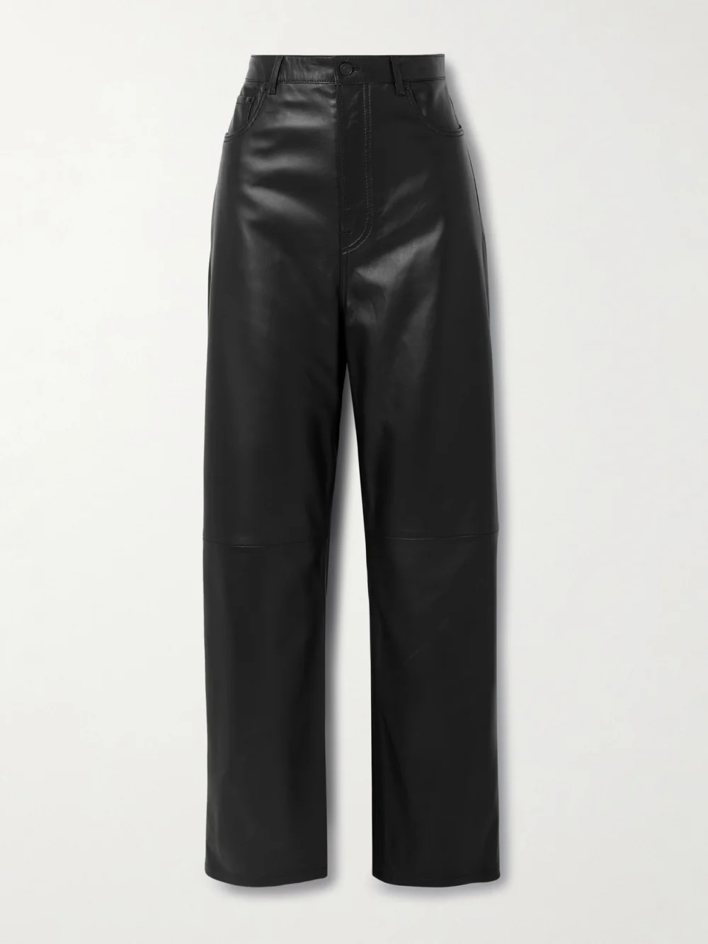 WARDROBE.NYC Leather Wide-leg Pants in black