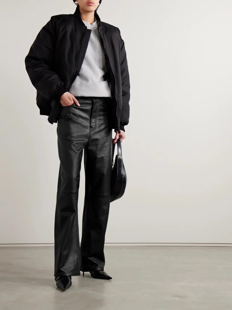 WARDROBE.NYC Leather Wide-leg Pants