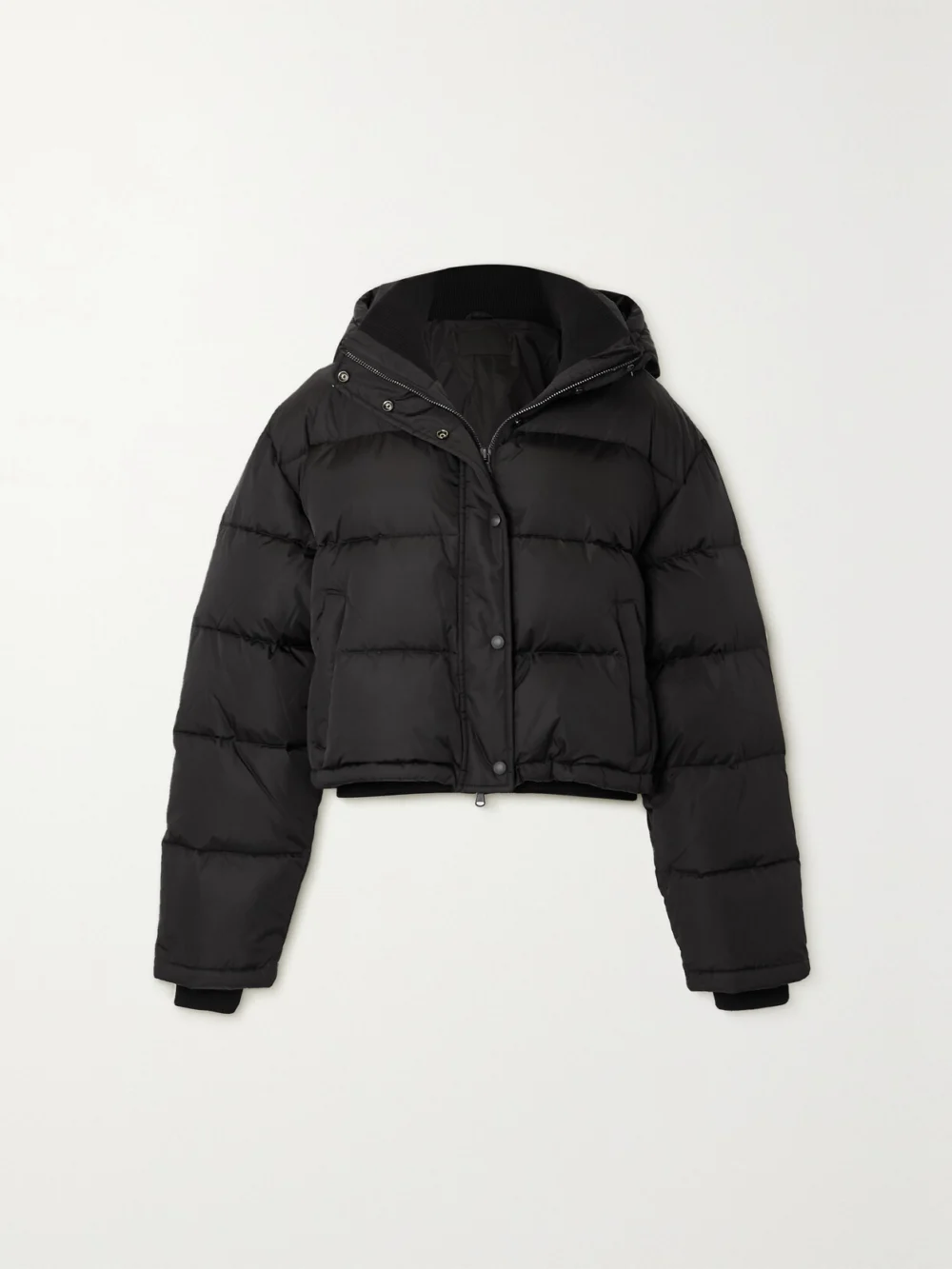 WARDROBE.NYC + Net-a-porter Hooded Quilted Padded Shell Down Jacket in black