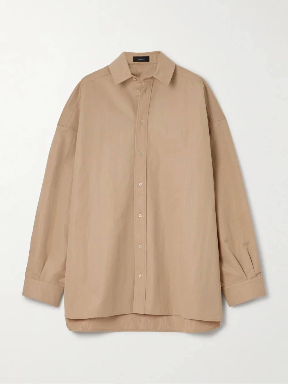 WARDROBE.NYC Oversized Cotton-blend Drill Mini Shirt Dress in beige