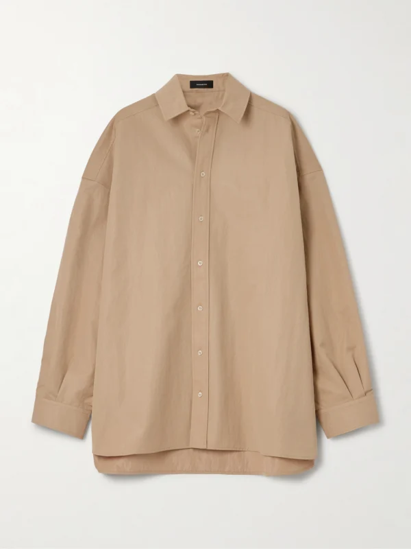 WARDROBE.NYC Oversized Cotton-blend Drill Mini Shirt Dress