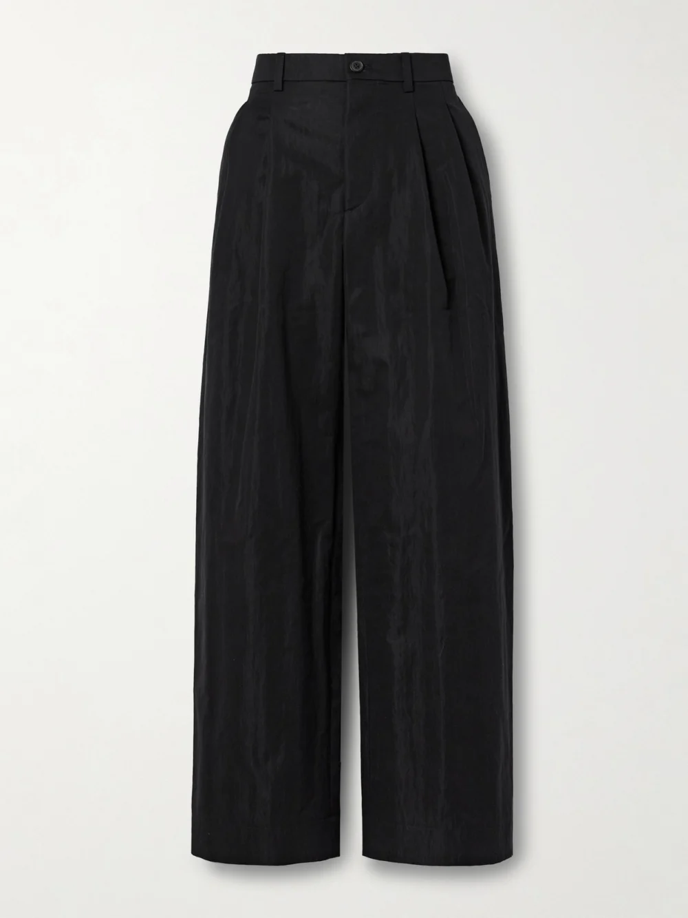 WARDROBE.NYC Pleated Cotton-blend Twill Wide-leg Pants in black