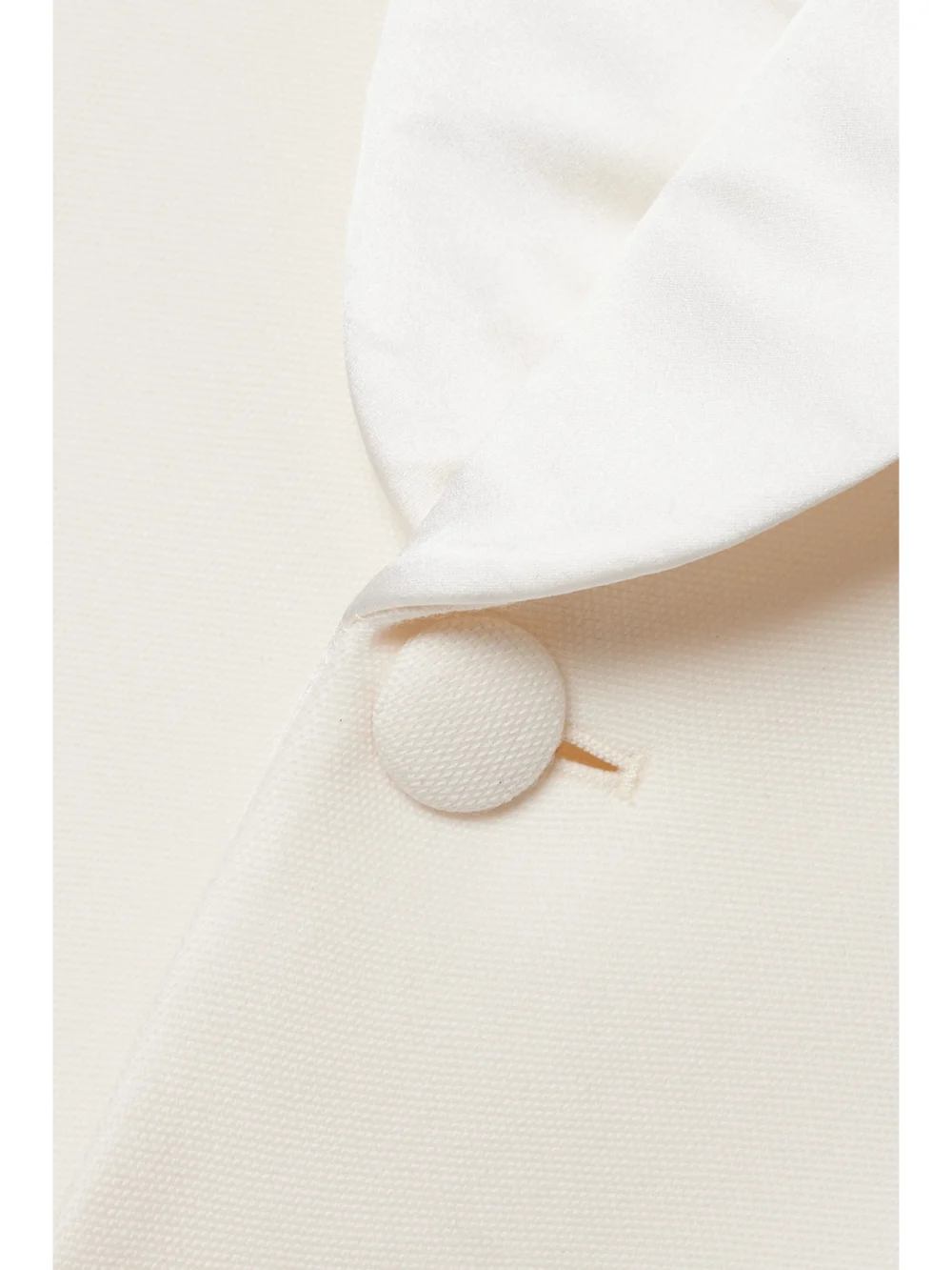 Close-up detail of the WARDROBE.NYC Silk-satin Trimmed Grain De Poudre Wool Blazer