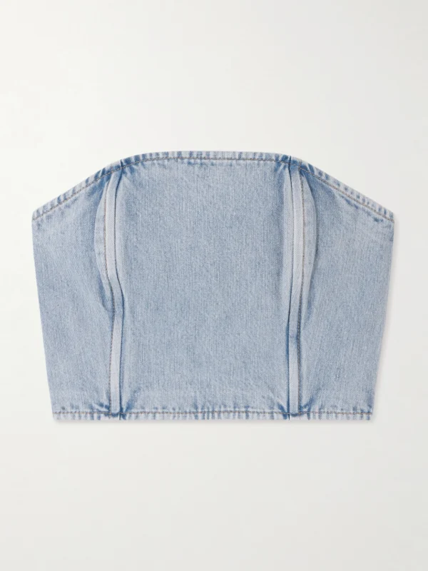 WARDROBE.NYC Strapless Denim Top