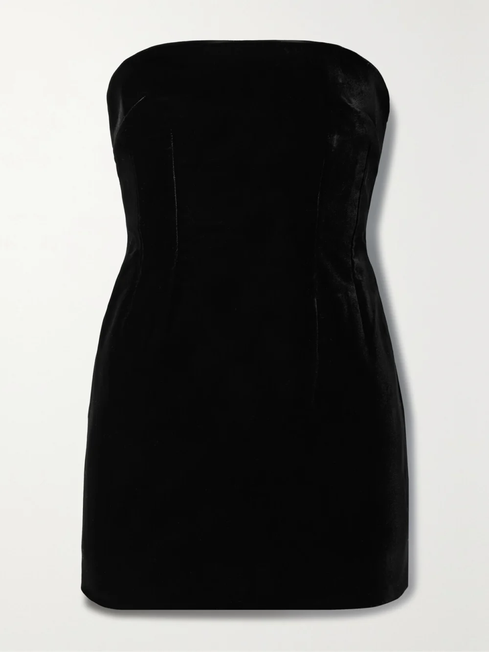 WARDROBE.NYC Strapless Velvet Mini Dress in black