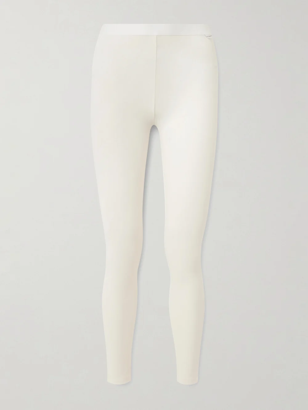 We Norwegians Bibi Printed Merino Wool-blend Piqué Leggings in off-white