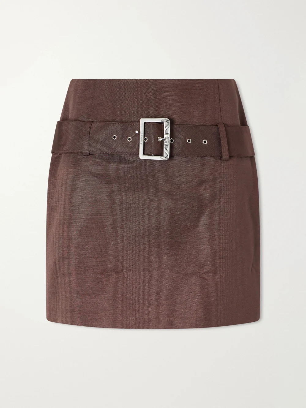 Wiederhoeft Belted Twill Mini Skirt in brown