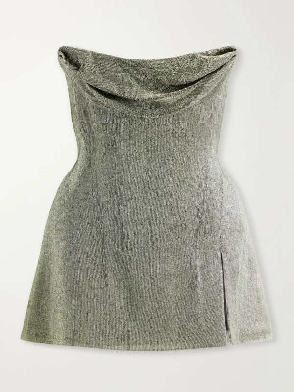 Wiederhoeft Ivy Strapless Bead-embellished Satin Mini Dress