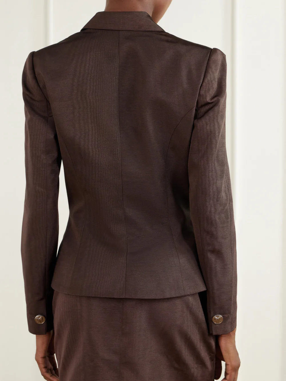 Back view of the Wiederhoeft Twill Embellished Blazer