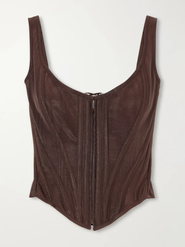 Wiederhoeft Venus Corset Paneled Twill Top