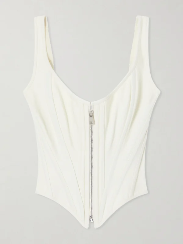Wiederhoeft Zip Denim Bustier Top
