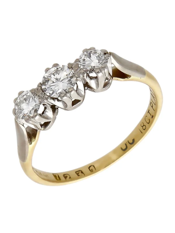William May 14ct Gold 0.50ct Diamond Trilogy Ring