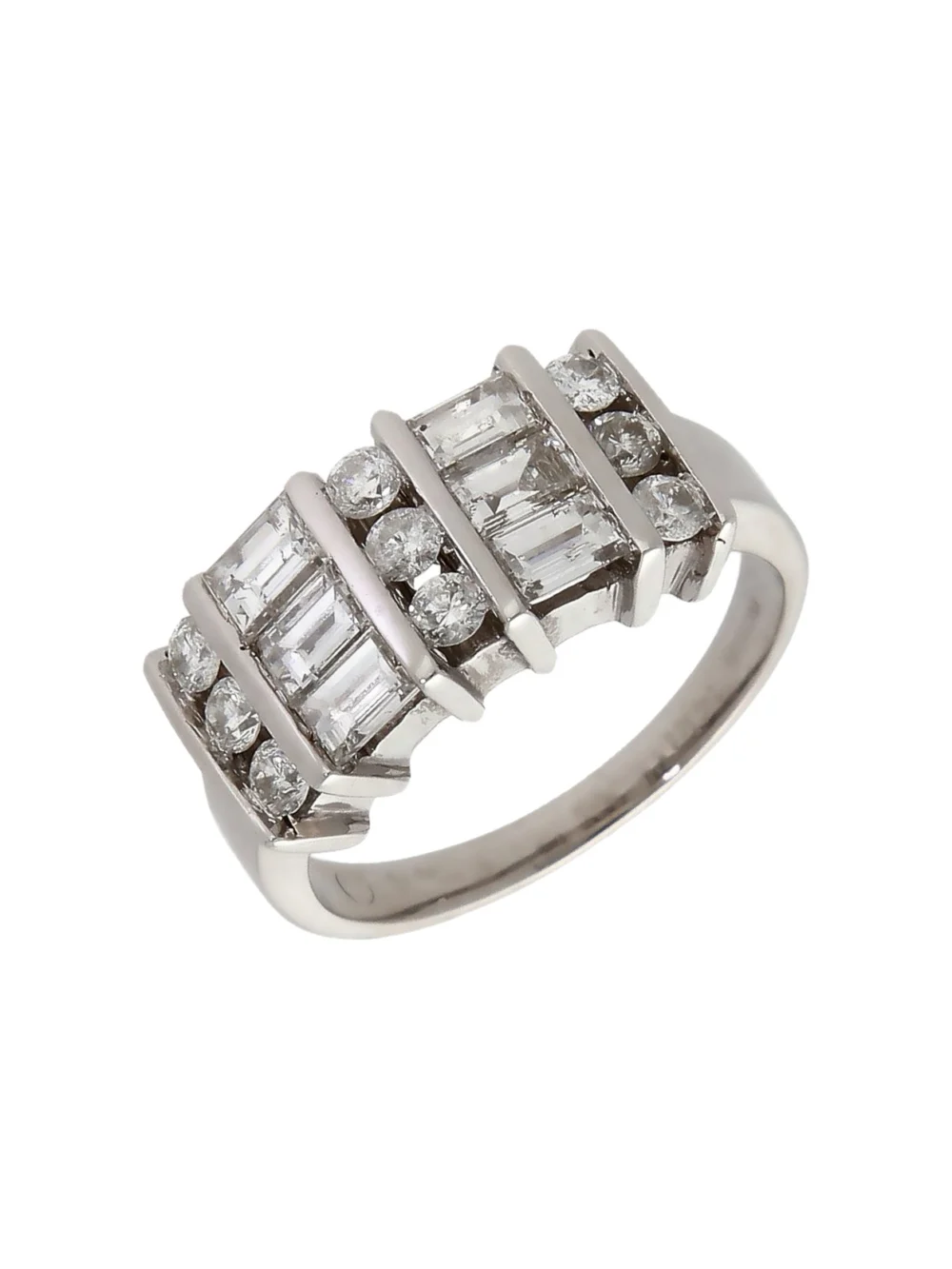William May 14ct Gold 1.00ct Mixed Cut Diamond Multi Row Ring