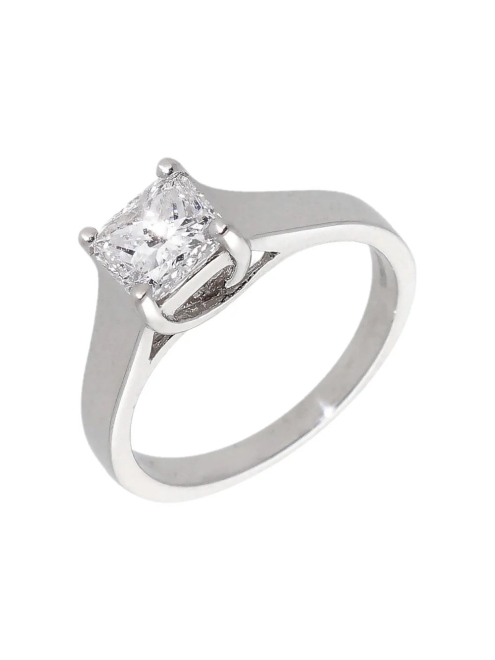 William May 14ct Gold 1.00ct Princess Cut Diamond Solitaire Ring