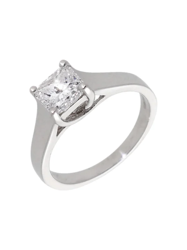 William May 14ct Gold 1.00ct Princess Cut Diamond Solitaire Ring