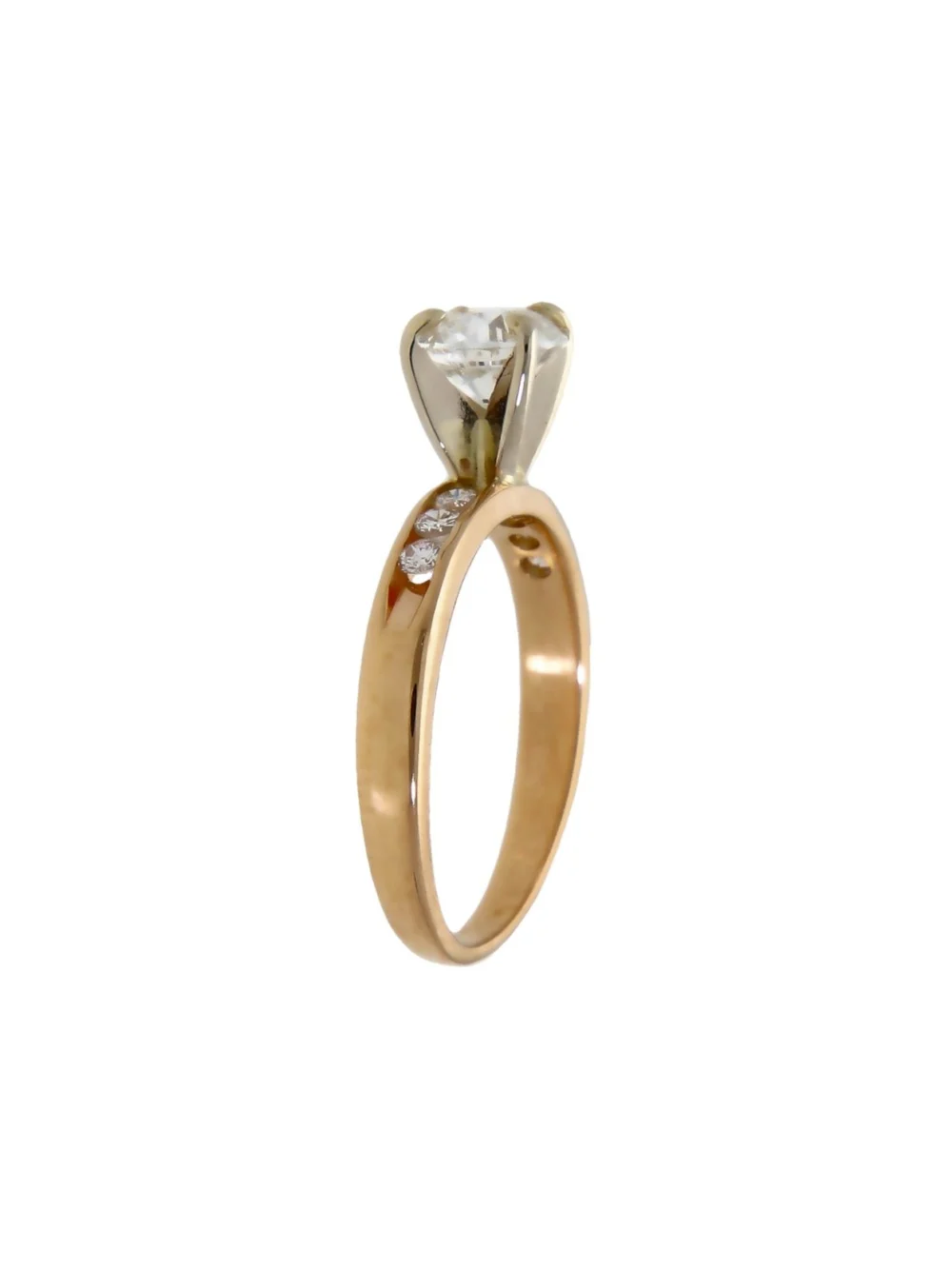 William May 14ct Gold 1.04ct Diamond Solitaire & Shoulders Ring, view 2