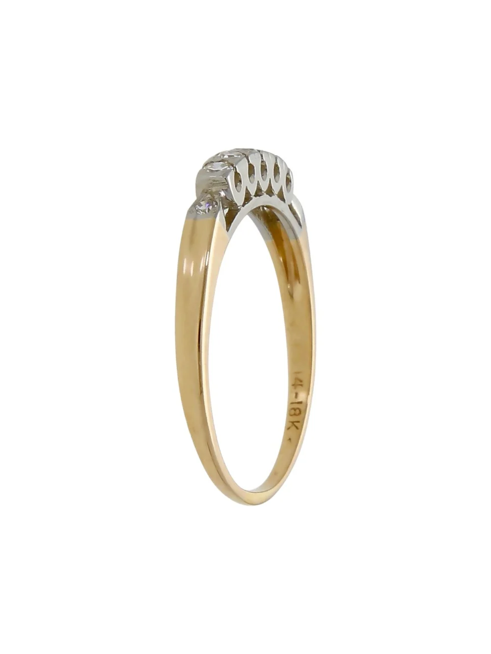 William May 14ct Gold Diamond Half Eternity Ring, view 2