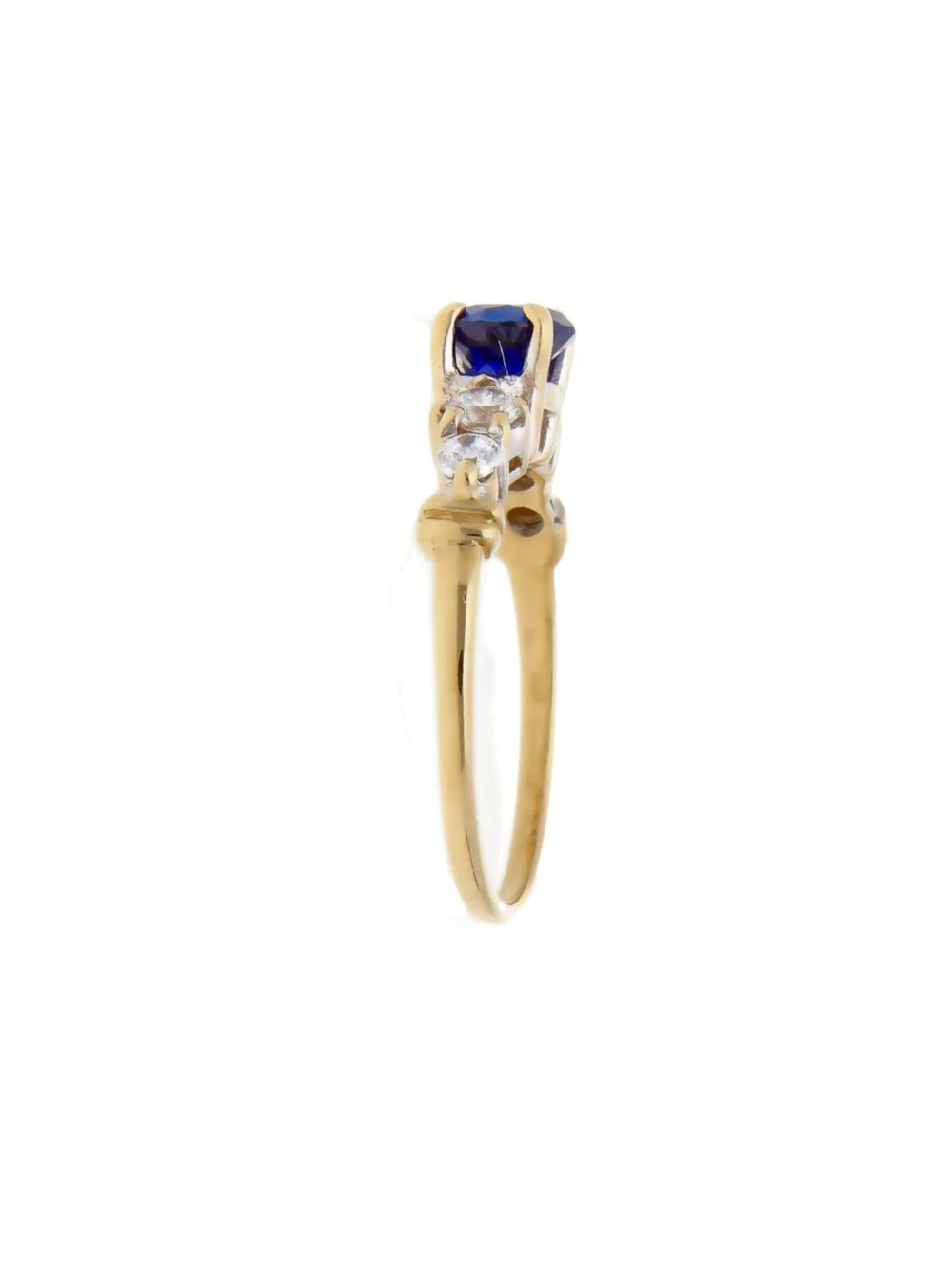 William May 14ct Gold Synthetic Sapphire & Cubic Zirconia Ring, view 2