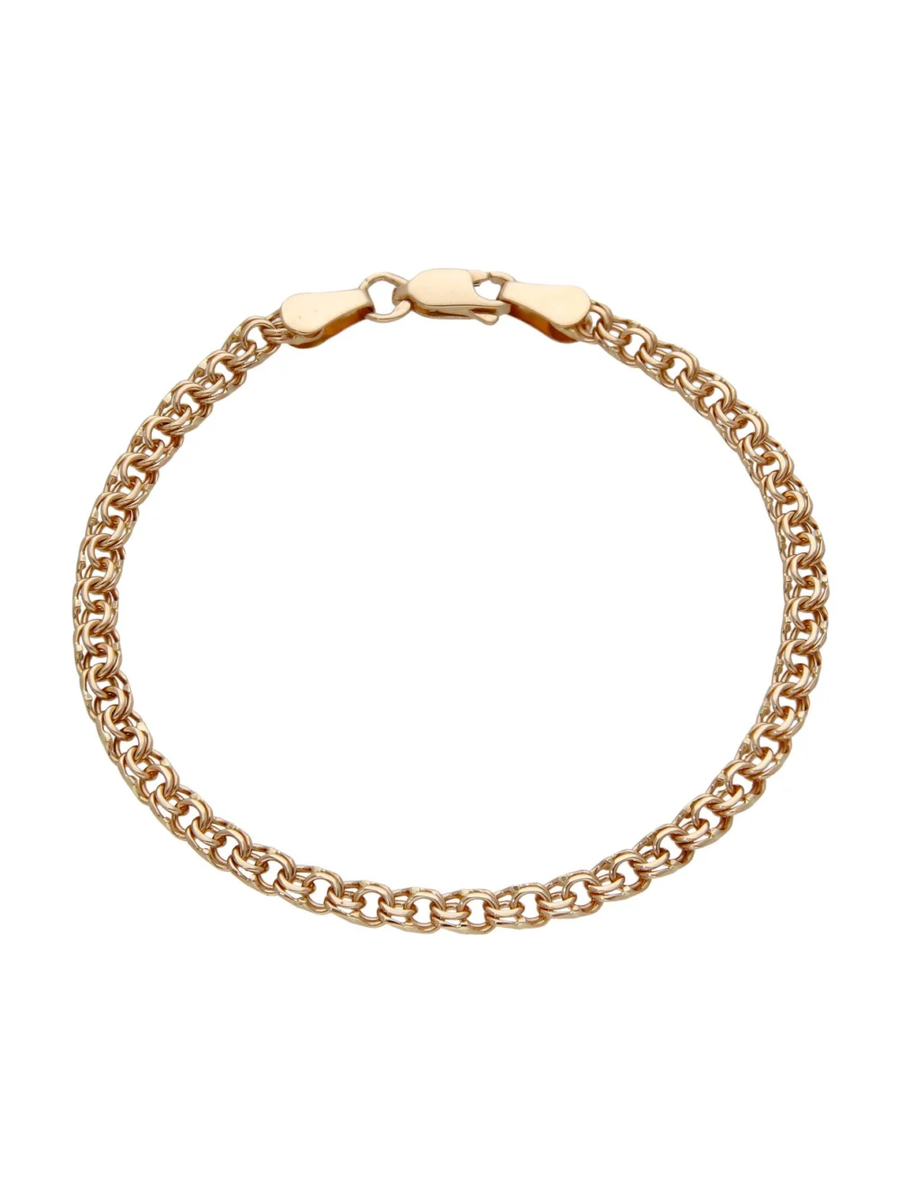 William May 14ct Pale Rose Gold 7.5" Fancy Link Bracelet