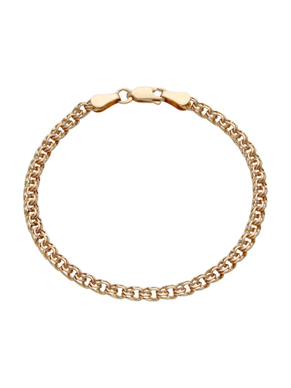 William May 14ct Pale Rose Gold 7.5" Fancy Link Bracelet