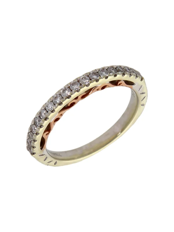 William May 14ct White & Rose Gold Diamond Half Eternity Ring