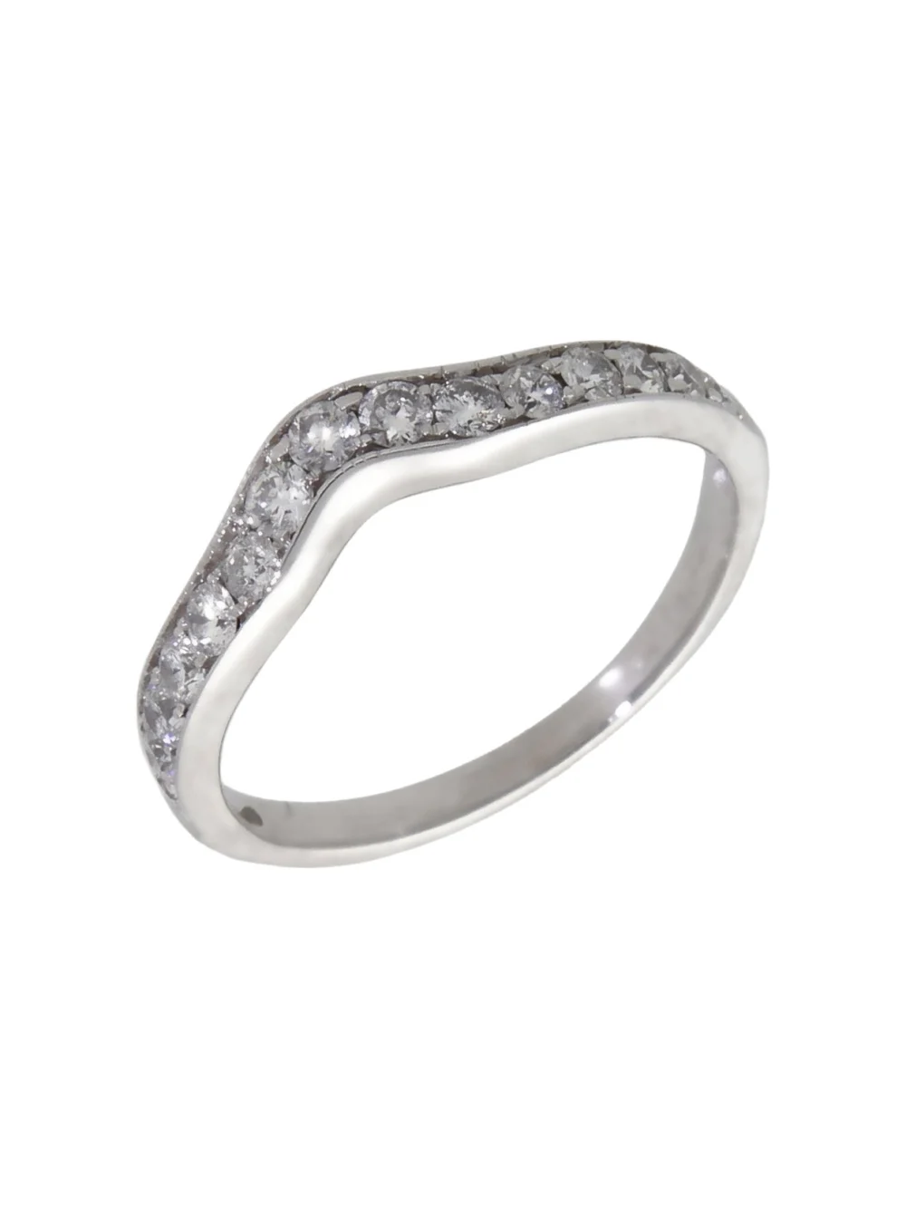 William May 14ct White Gold 0.50ct Diamond Set Wave Wishbone Ring