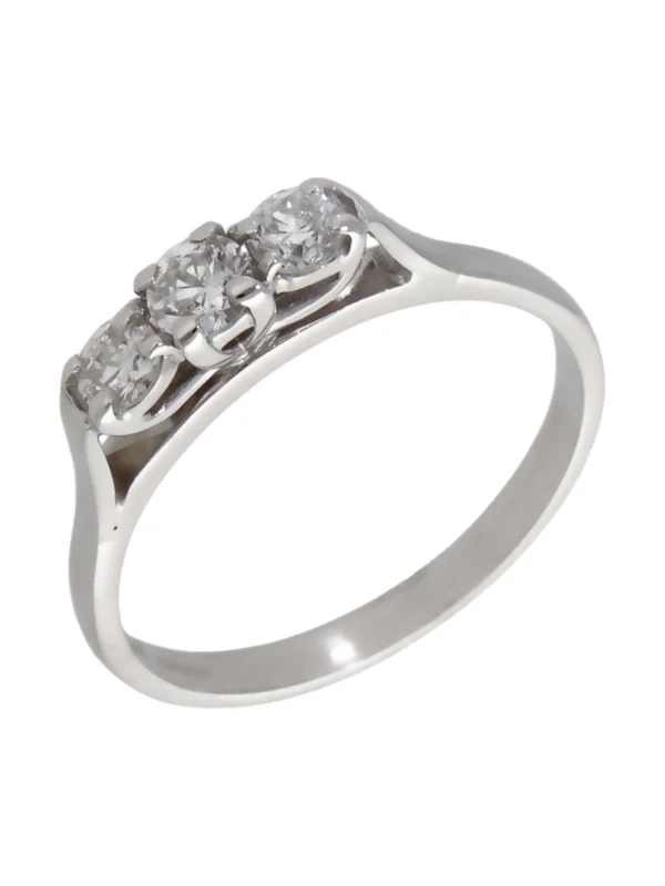 William May 14ct White Gold 0.50ct Diamond Trilogy Ring