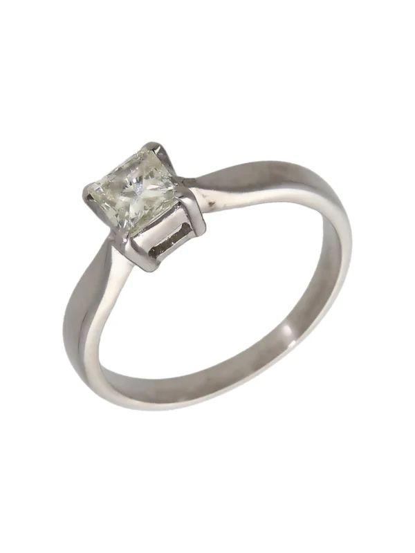 William May 14ct White Gold 0.54ct Princess Cut Diamond Ring