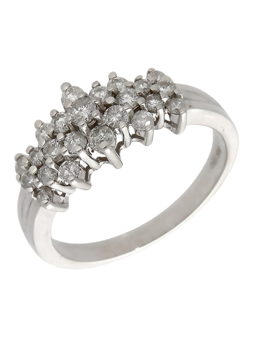 William May 14ct White Gold 1.00ct Diamond Cluster Ring