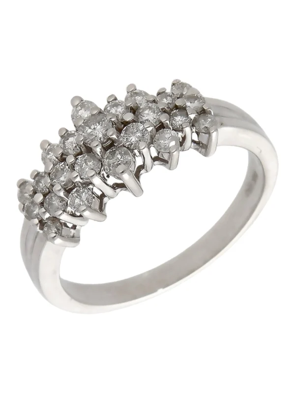 William May 14ct White Gold 1.00ct Diamond Cluster Ring
