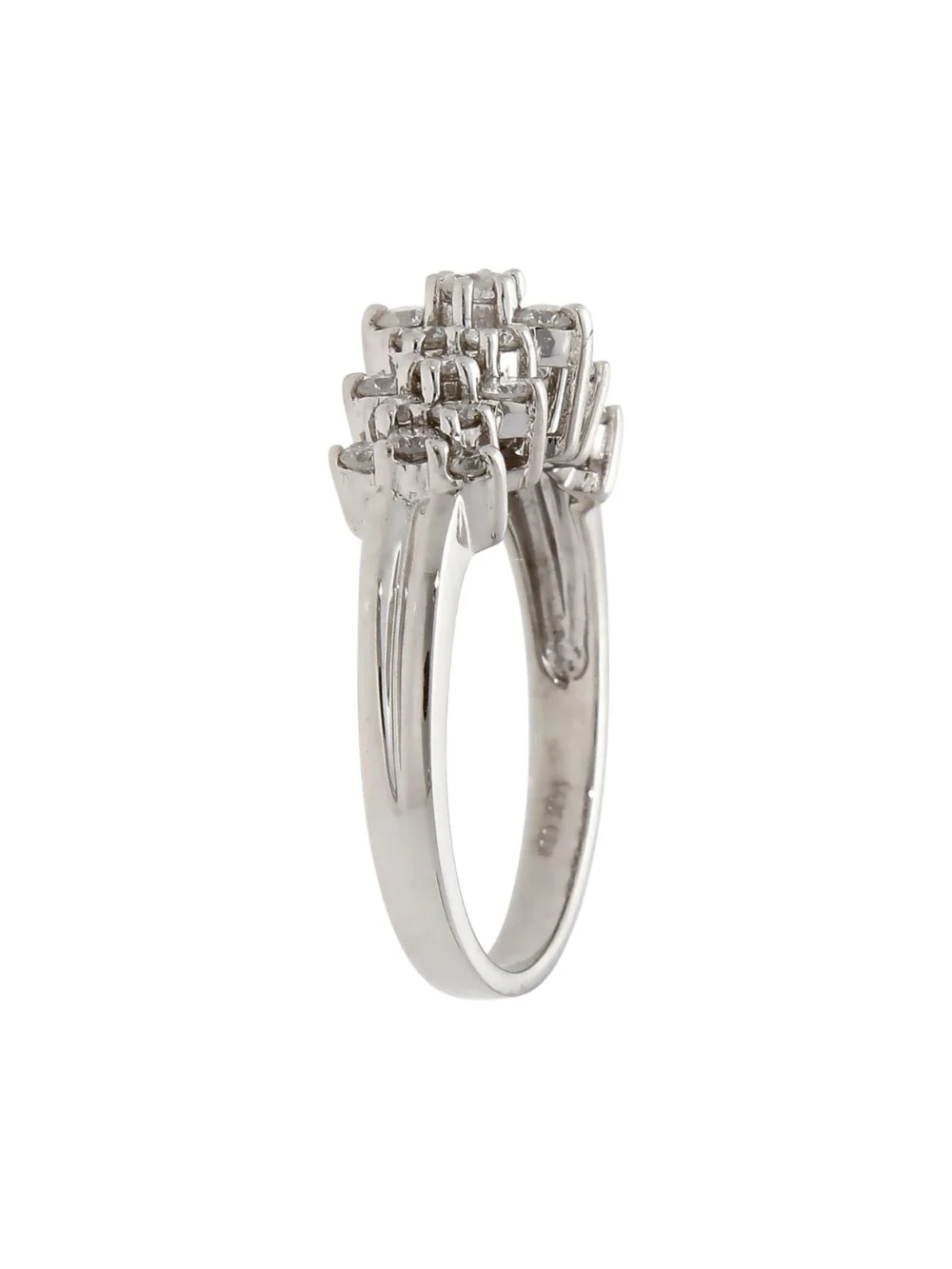 William May 14ct White Gold 1.00ct Diamond Cluster Ring, view 2