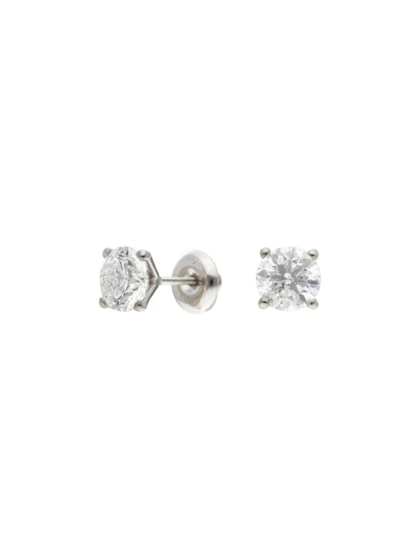 William May 14ct White Gold 2.06ct Diamond Stud Earrings