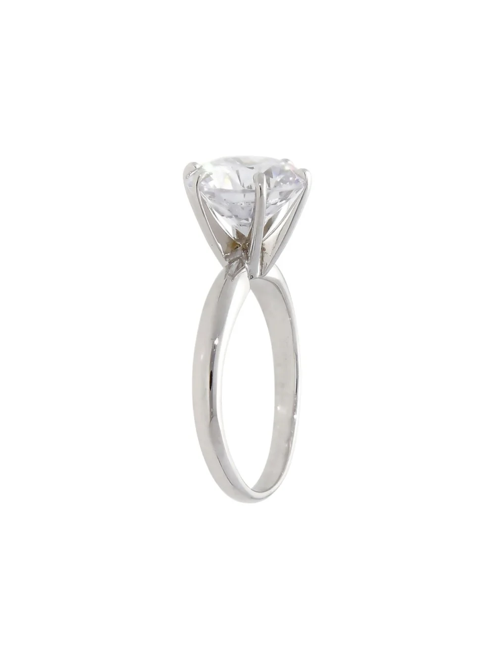 William May 14ct White Gold Large Cubic Zirconia Solitaire Ring, view 2
