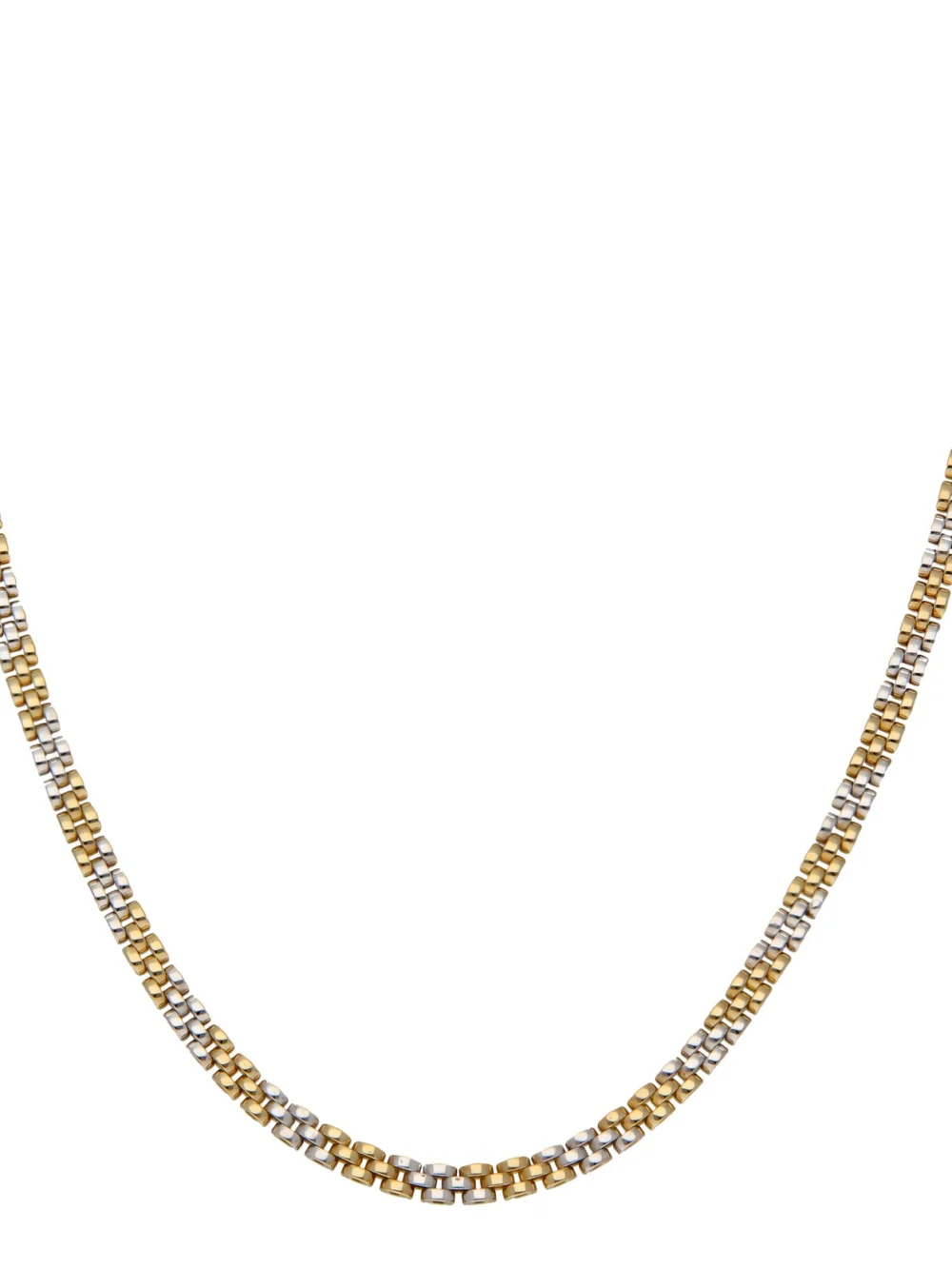 William May 14ct Yellow & White Gold 17" Brick Link Necklace