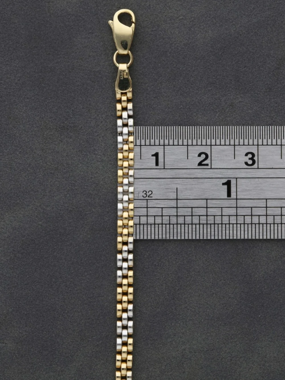 William May 14ct Yellow & White Gold 17" Brick Link Necklace, view 2