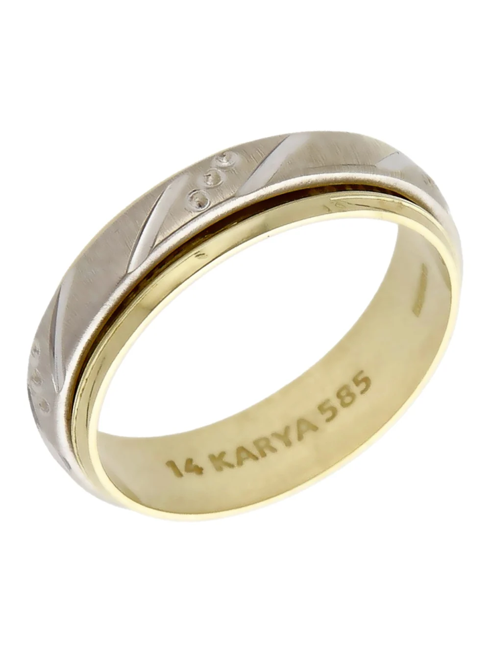 William May 14ct Yellow & White Gold 5mm Spinner Band Ring