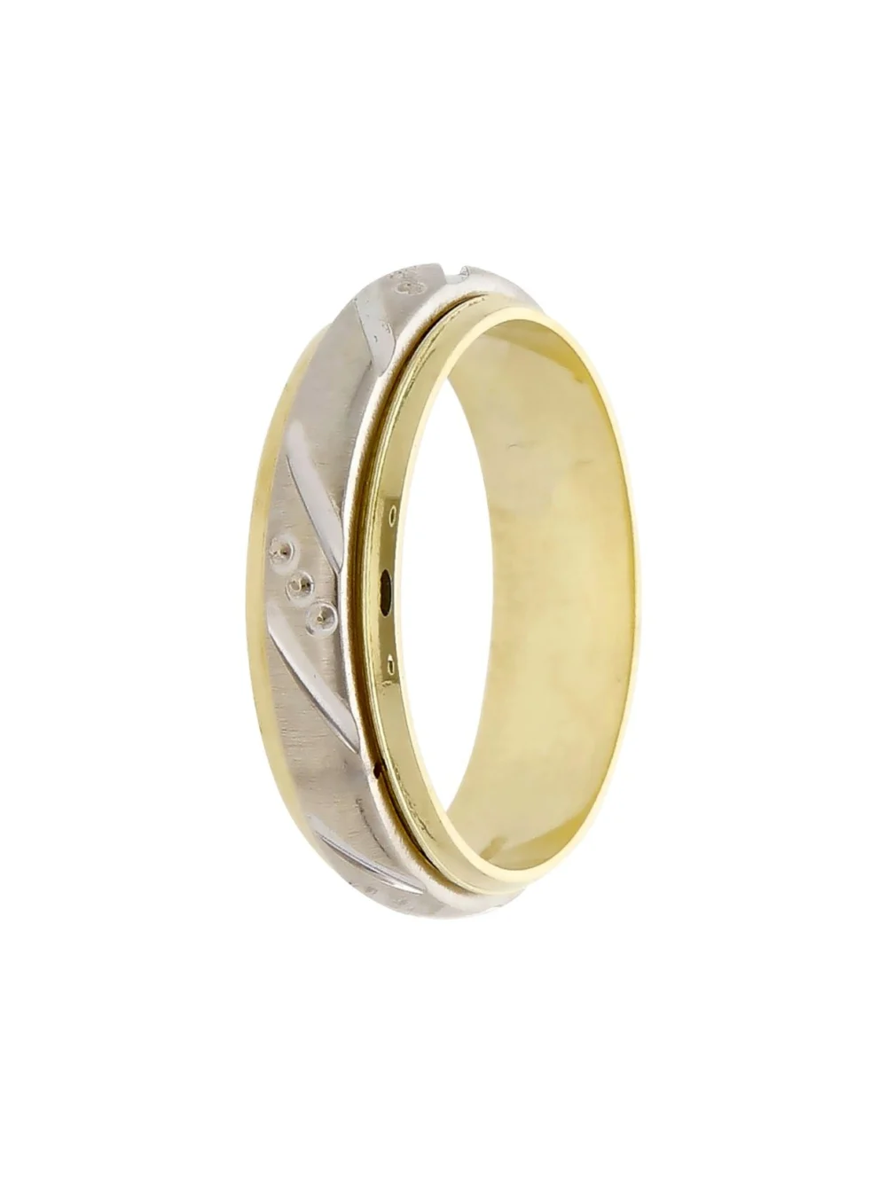 William May 14ct Yellow & White Gold 5mm Spinner Band Ring, view 2