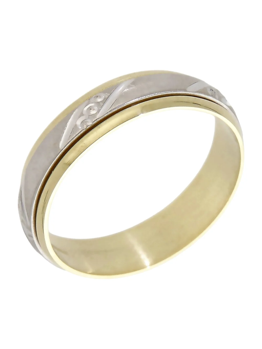William May 14ct Yellow & White Gold 6mm Spinner Band Ring