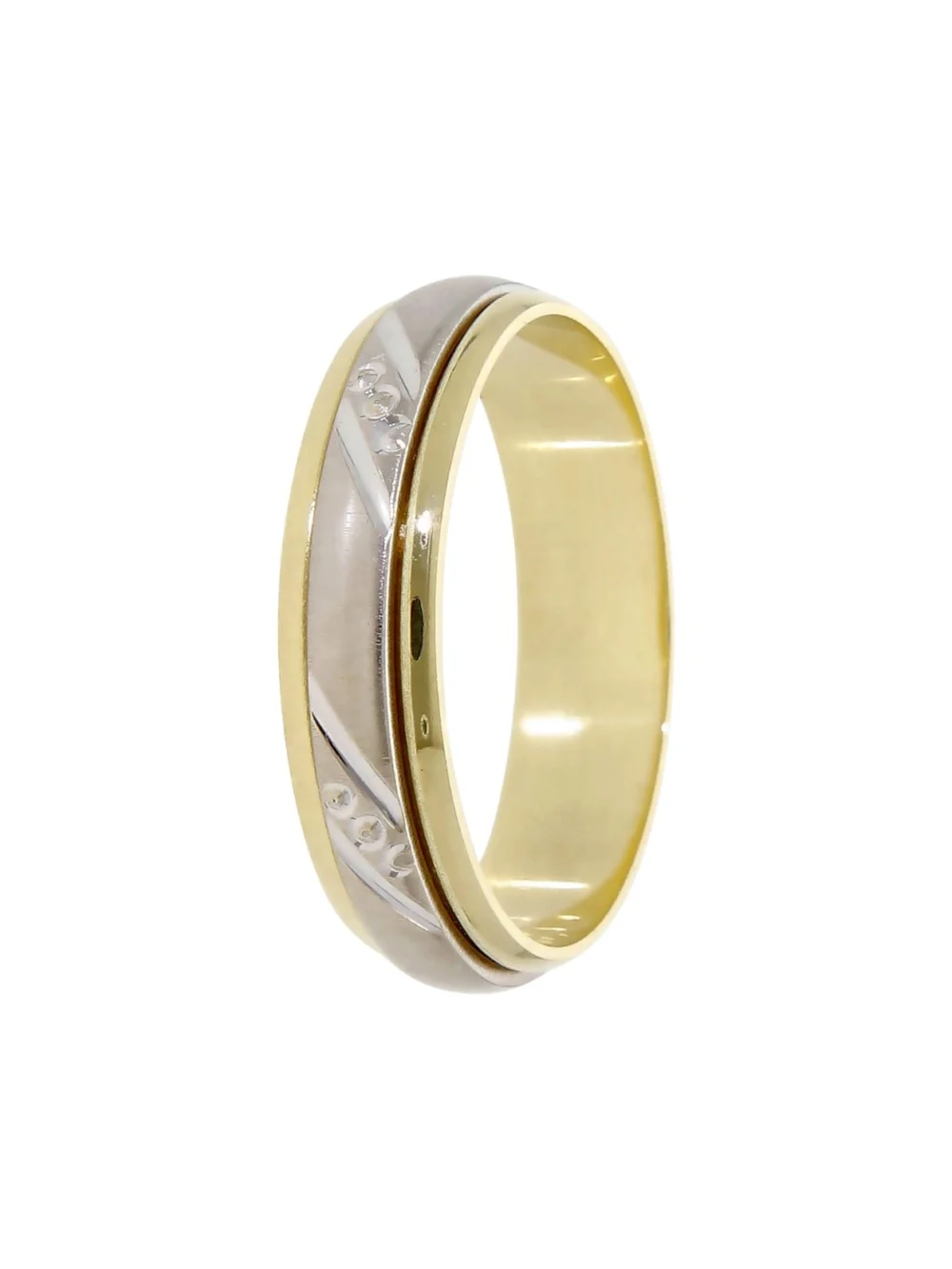 William May 14ct Yellow & White Gold 6mm Spinner Band Ring, view 2