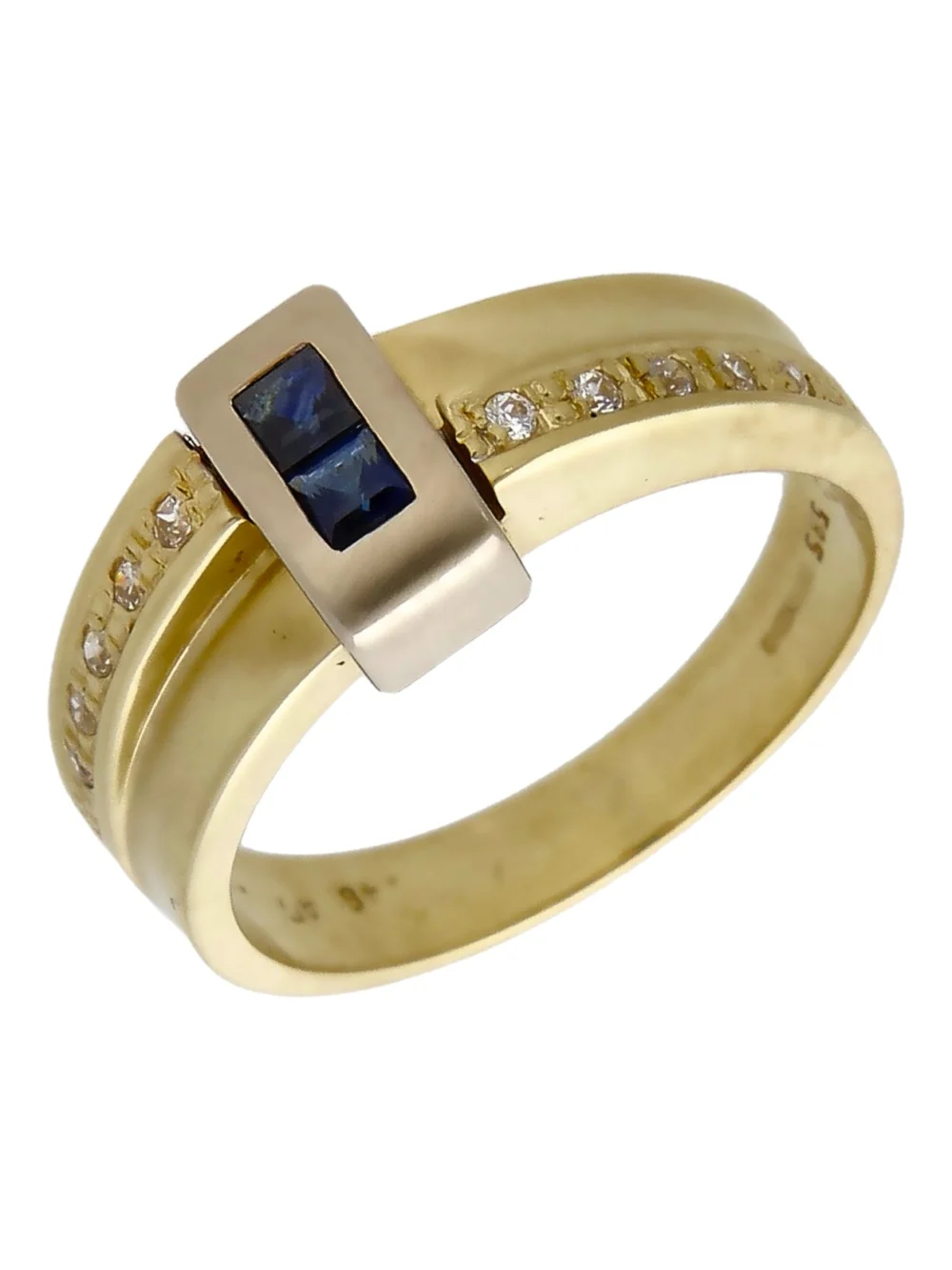 William May 14ct Yellow & White Gold Sapphire & Diamond Dress Ring
