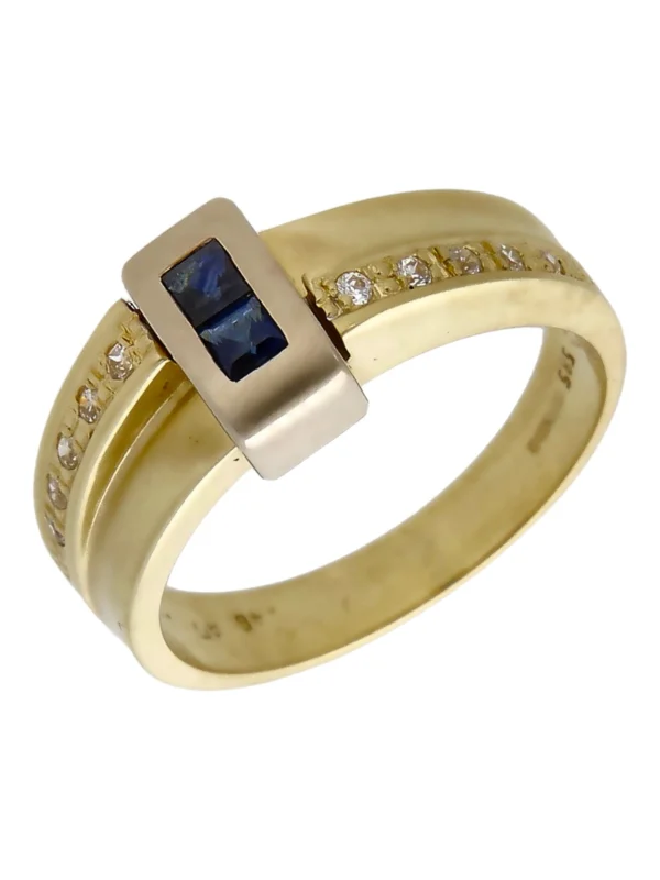 William May 14ct Yellow & White Gold Sapphire & Diamond Dress Ring