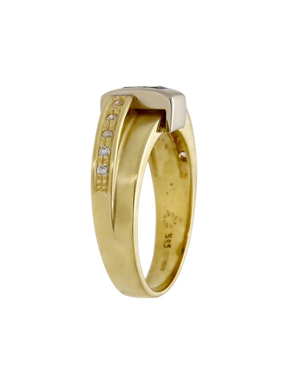 William May 14ct Yellow & White Gold Sapphire & Diamond Dress Ring, view 2