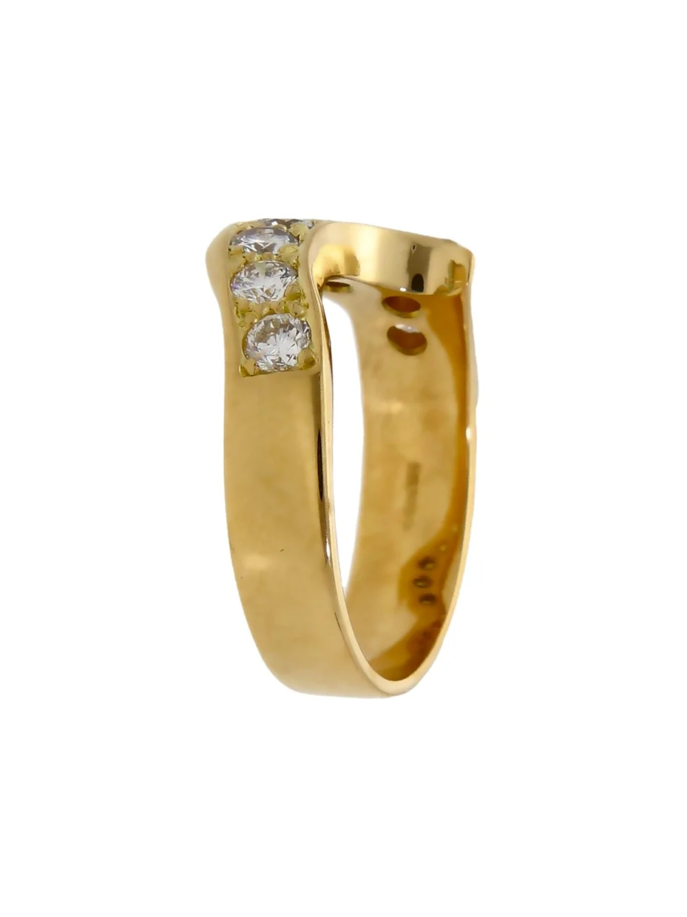 William May 14ct Yellow Gold 1.37ct Diamond Twist Bridal Ring Set, view 4