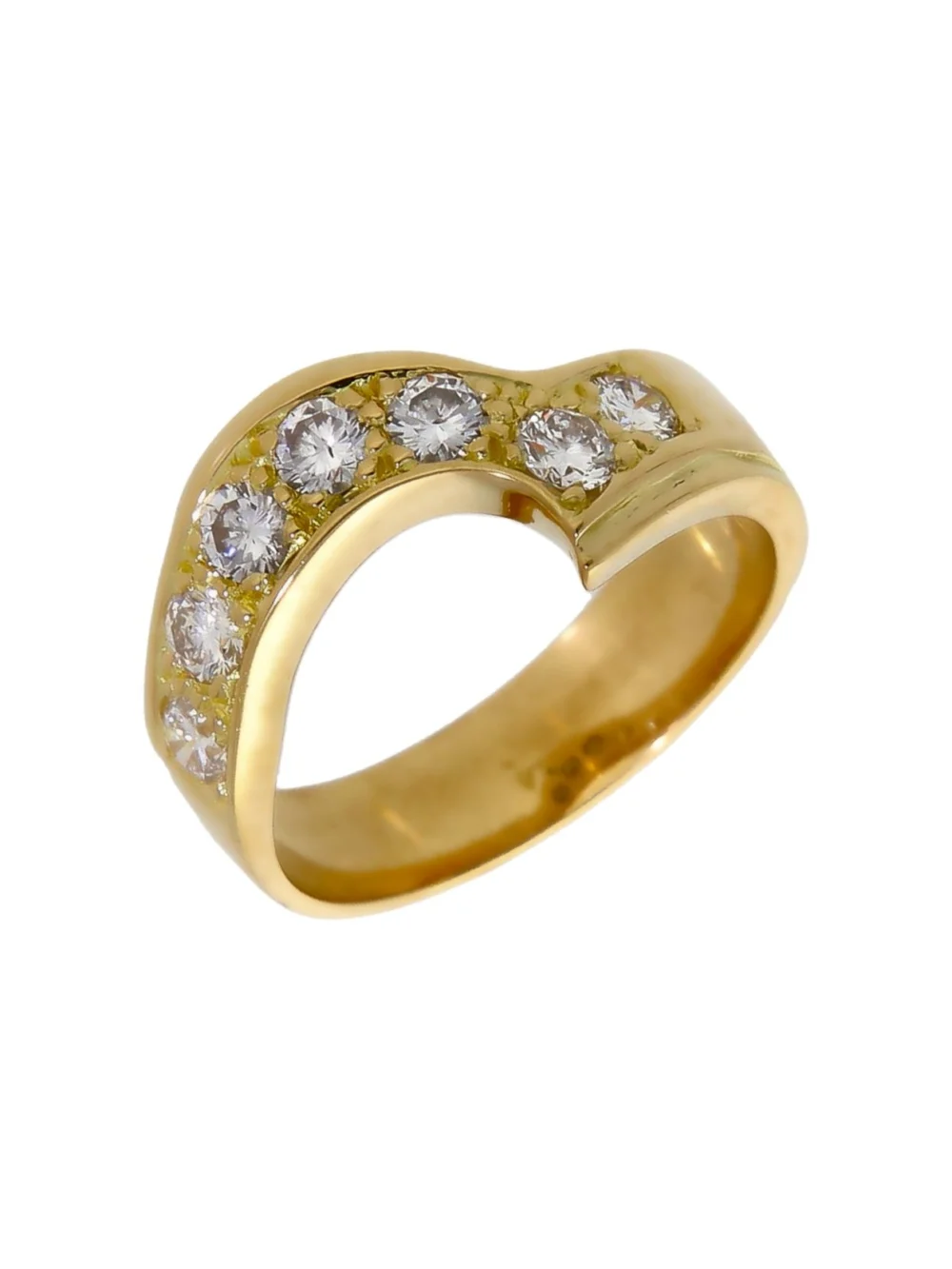 William May 14ct Yellow Gold 1.37ct Diamond Twist Bridal Ring Set, view 5