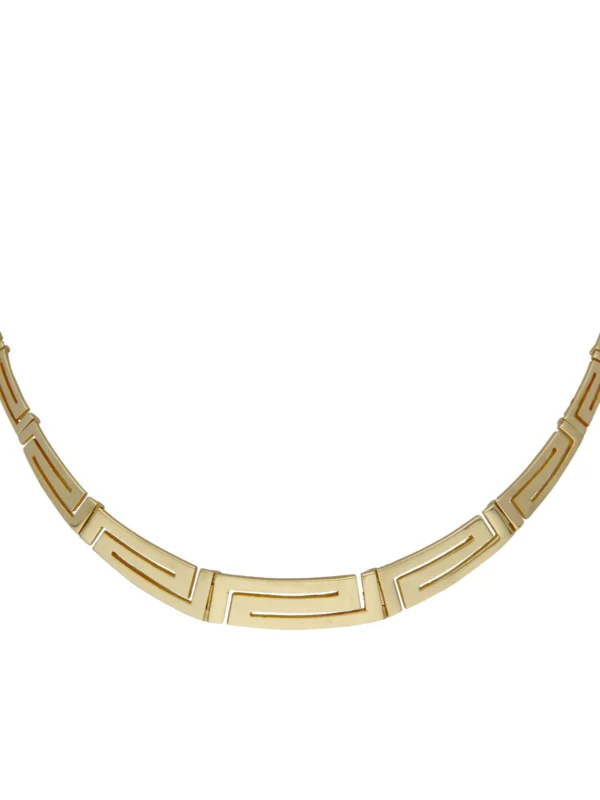 William May 14ct Yellow Gold 16" Graduated Greek Key Necklet