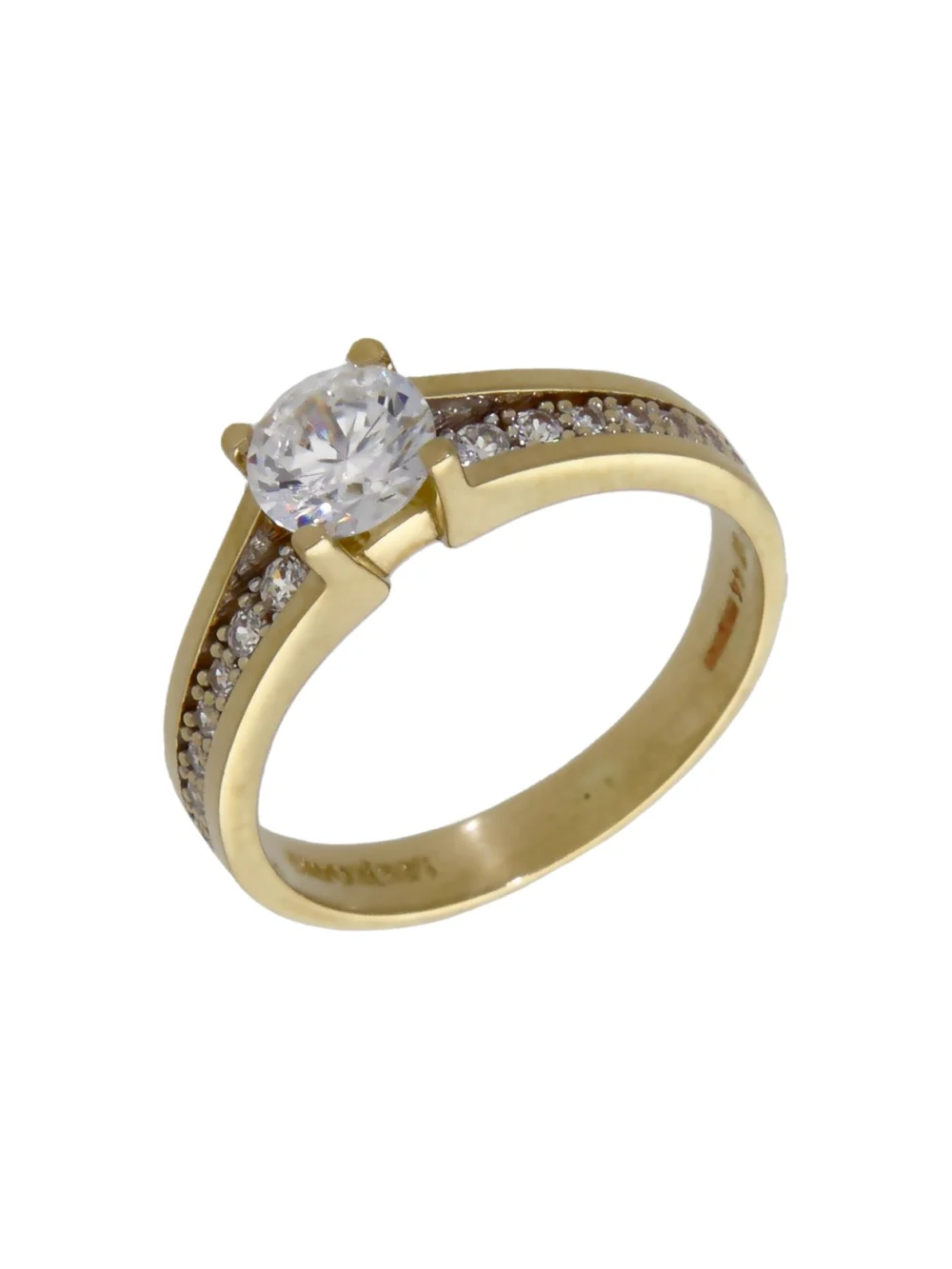 William May 14ct Yellow Gold Cubic Zirconia Solitaire Band Ring
