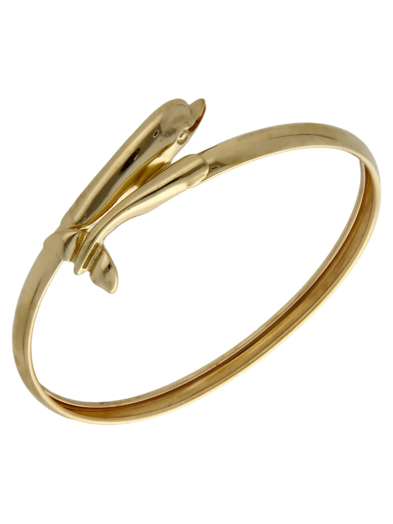 William May 14ct Yellow Gold Dolphin Bangle