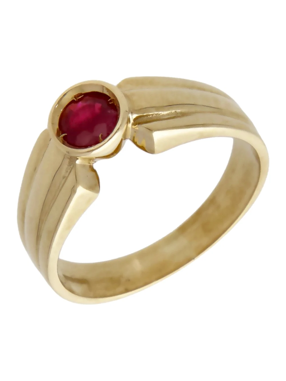 William May 14ct Yellow Gold Red Topaz Solitaire Dress Ring