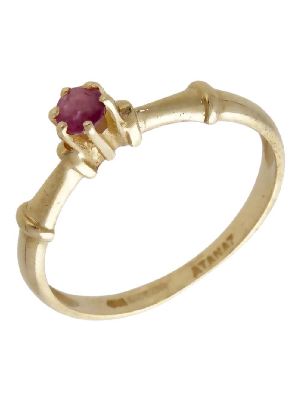 William May 14ct Yellow Gold Ruby Solitaire Dress Ring